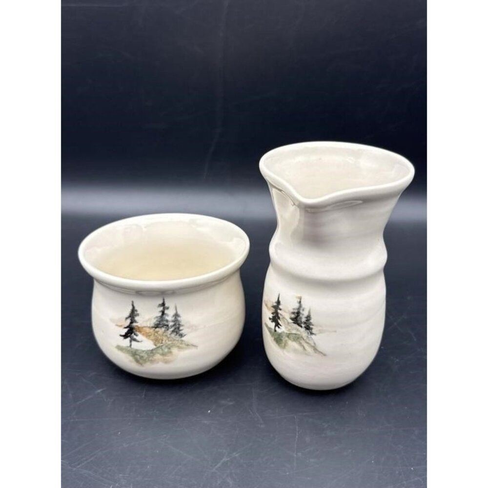 Mud Puddle Pottery PEI Cream & Sugar Set — Hand-Thrown, Signed (PEI)